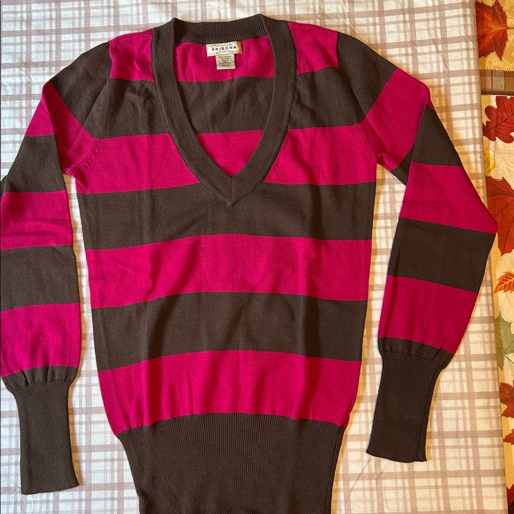 Arizona Jean Company Pink and Brown Sweater